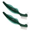 TOYANDONA 2Pcs Double-Sided Denture Cleaning Brush for False Teeth, Hard Bristle False Teeth Brush with Compact Design, Portable Oral Care Tool Suitable for Seniors view 1