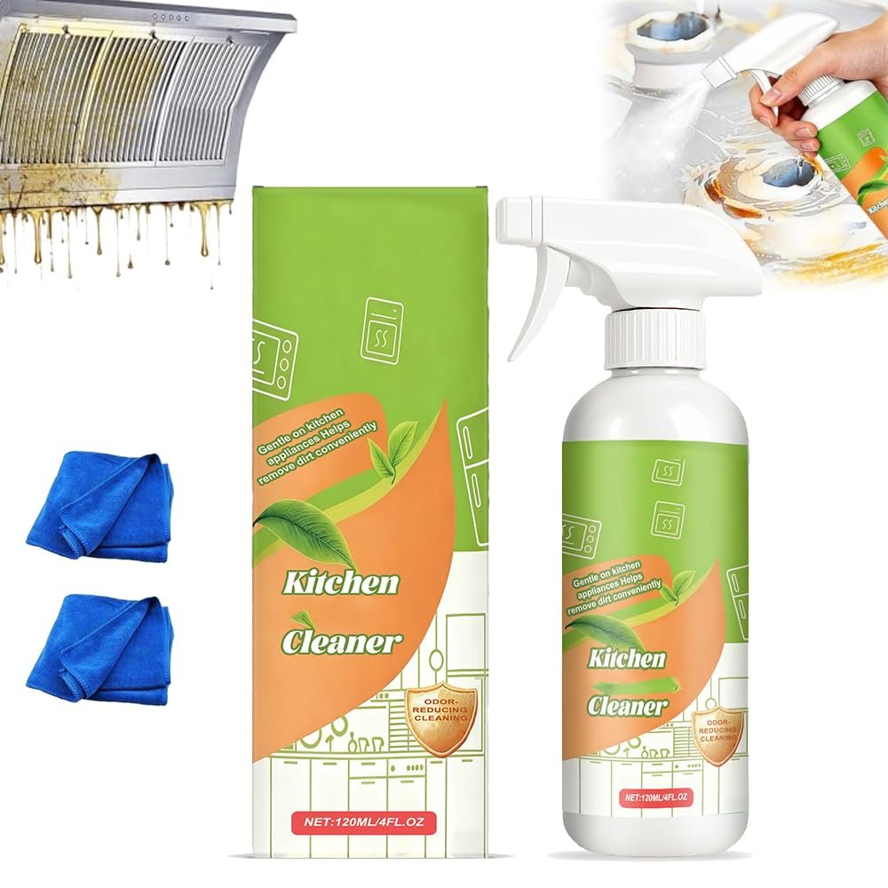 Electrolyzed Ion Kitchen Cleaner Spray, Multi-purpose Household and Kitchen Cleaning Spray, Natural Enzyme Formula to Household Appliances, Kitchen Spray Dissolves Grease Instantly (1PC 120ML)