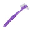 Jelquix Elderly Denture Brush Soft Plaque Removal False Teeth Cleaning Brush for Home Travel (Purple) view 2