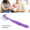 Jelquix Elderly Denture Brush Soft Plaque Removal False Teeth Cleaning Brush for Home Travel (Purple) view 3