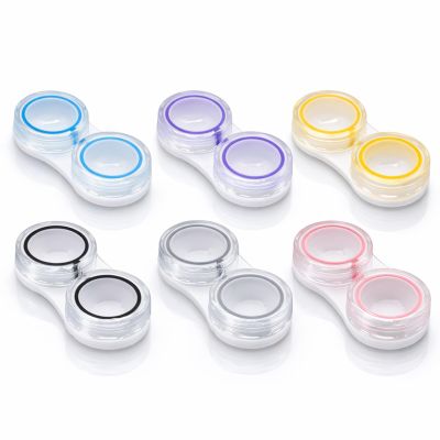 CAYLEKI Compact Travel Contact Lens Case - 6-Pack Leakproof Lens Organizer with Silicone Seal, Left/Right Identification & Multi-Colour Caps for Daily Storage, Portable Hygienic Eye Care Holder