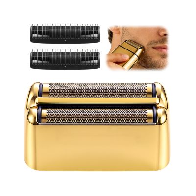 1Pack Electric Shaver Head Replacement Foil and Cutters Razor Part Bar Assembly Compatible with Babyliss Pro Foil Shaving FXFS2G and FXFS2 Shaver Replacement Foils & Cutters Heads Gold