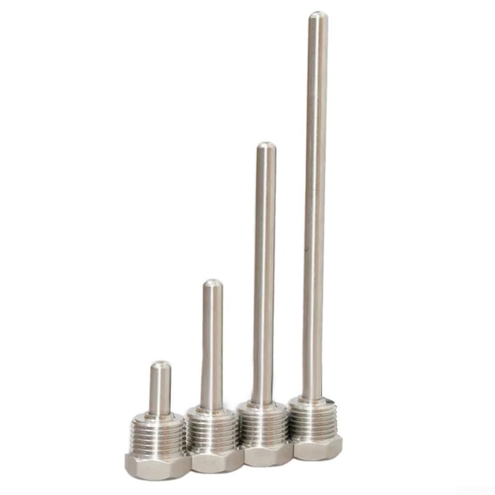 Thermowell 30-200 mm 304 Stainless Steel Tube For 1/2 Inch Thread for Temperature Sensor Protection in Heating and Cooling Systems(8x150mm)