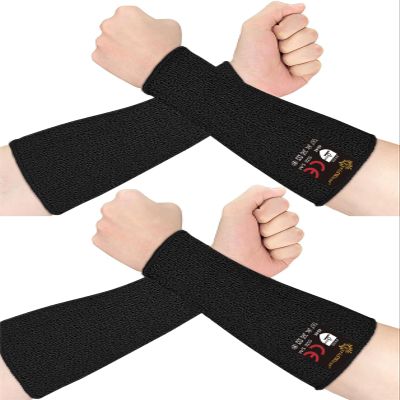 Evridwear Arm Protectors for Thin Skin and Bruising Cut Resistant Arm Sleeves Arm Guards Protective Sleeves for Men Women, Black Without Thumb Hole, L-X-L