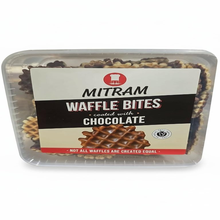 Mitram Wafflemeister Chocolate Coated Waffle Bites, Premium Crispy Snacks, Perfect for Office, Travel and Gifting, 100 Grams
