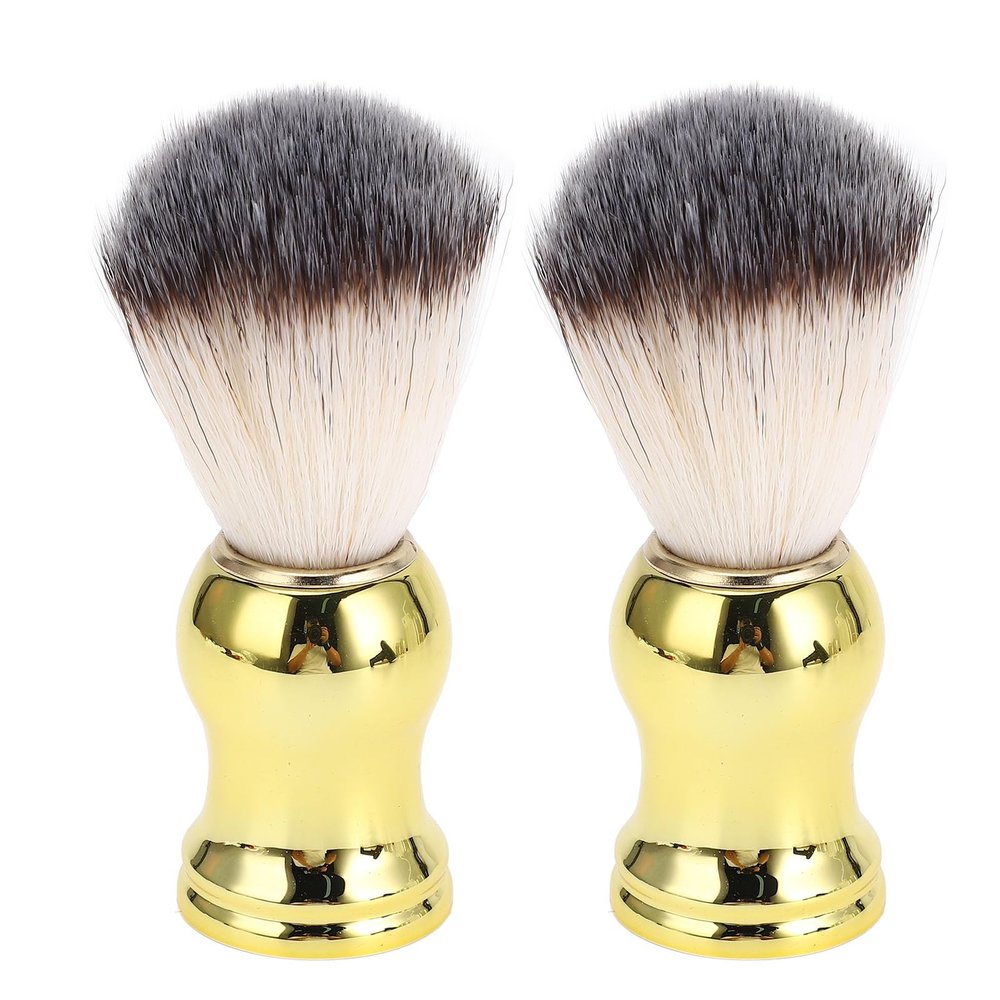2pcs Shaving Brush Set, Synthetic Shaving Brushes for Men, Curved Handle Ergonomic Design with Fine, Foaming Brush for Shaving Cream and Soap, Easy to Clean ABS Material