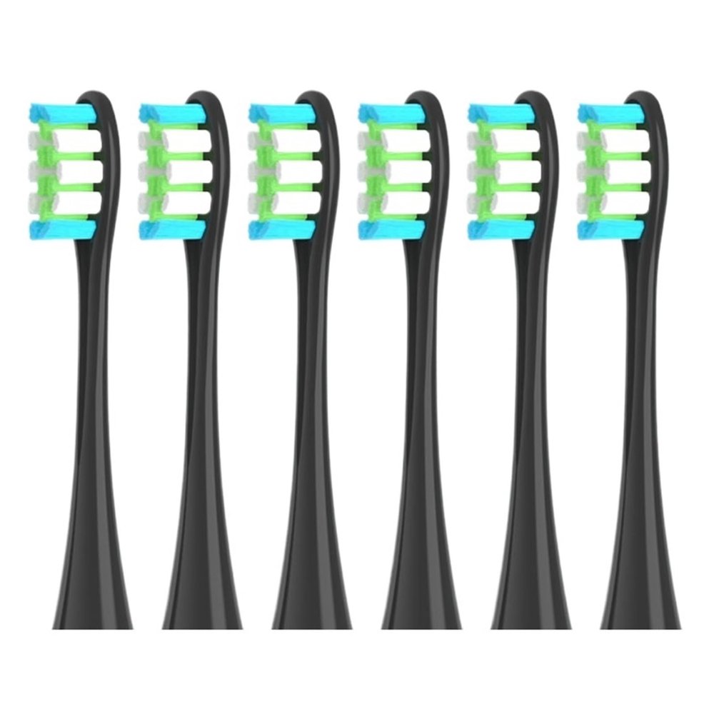 2/4/6PCS Soft Replacement Heads, Compatible for Oclean X/X PRO/ Z1/ F1 Blue Brush Toothbrush Vacuum Bristle Nozzles(6PCSBlack)