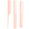 3pcs Detangling Hair Comb Home Salon Portable Hairdressing Tail Comb Set Styling Tool (Light Pink) view 1