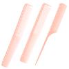 3pcs Detangling Hair Comb Home Salon Portable Hairdressing Tail Comb Set Styling Tool (Light Pink) view 3
