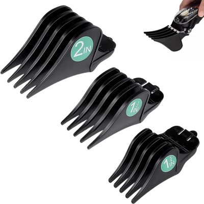3 Pcs Clipper Guards, 2/1.5/1.25 in Clipper Guards, Hair Guard, Hair Clippers Combs Guides, Cutting Locks Universal Replacement Combs Compatible with Trimmer (Black)