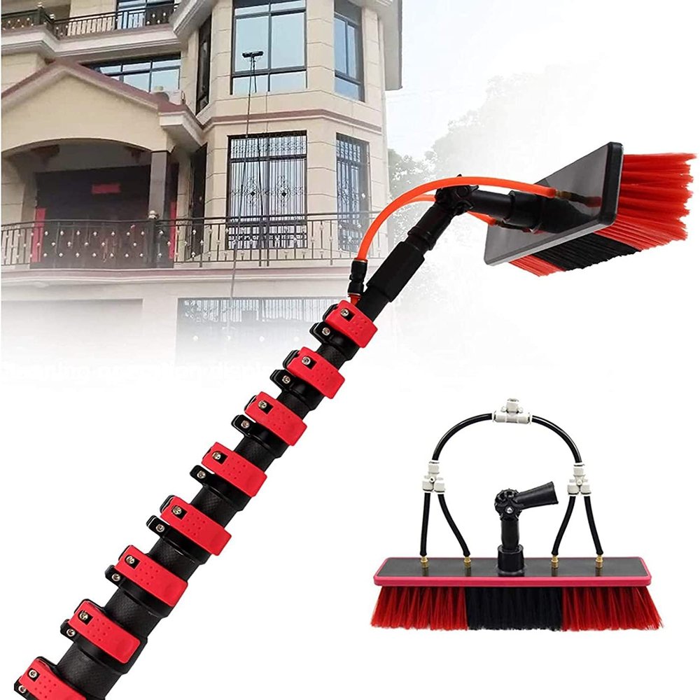 WEKONUMEX Telescopic Cleaning Brush, 3.6-10.8M Water Fed Telescopic BrushWater Fed Conservatory Roof Cleaner Telescopic Brush(10.8M)