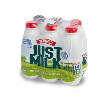 Fakhri Just Milk UHT Skimmed Milk, 6 x 1 L