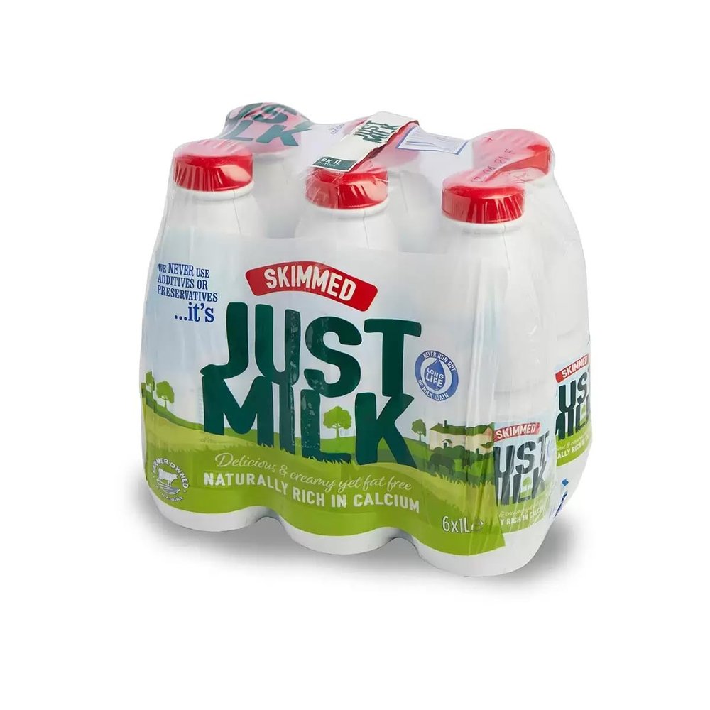 Fakhri Just Milk UHT Skimmed Milk, 6 x 1 L