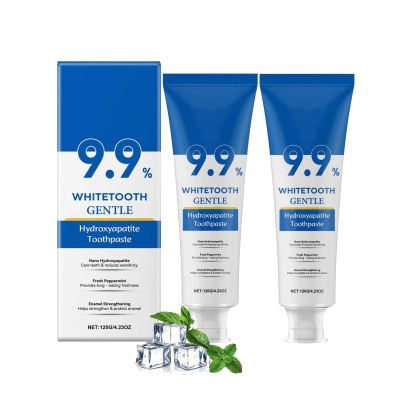 2PCS 9.9% Hydroxyapatite Toothpaste, Nano Hydroxyapatite Remineralizing Toothpaste, Natural Ingredient Whitening Toothpaste, Hydroxyapatite Enamel Care Toothpastes for Sensitive Teeth, Mint Flavor