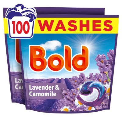 Bold Lavender and Camomile PODS Washing Liquid Laundry Detergent Capsules 100 Washes, 100ct, Outdoor Freshness that Lasts and Lasts, with Built-In Lenor Softener