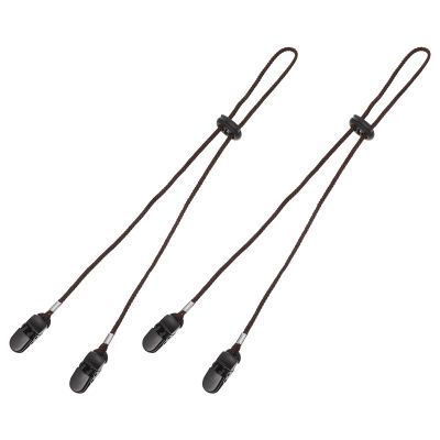 Healifty Adjustable Caps Strap Anti-lost Hat Clips 2pcs Brown Outdoor Travel Hat Retainer for Men Cycling Hiking
