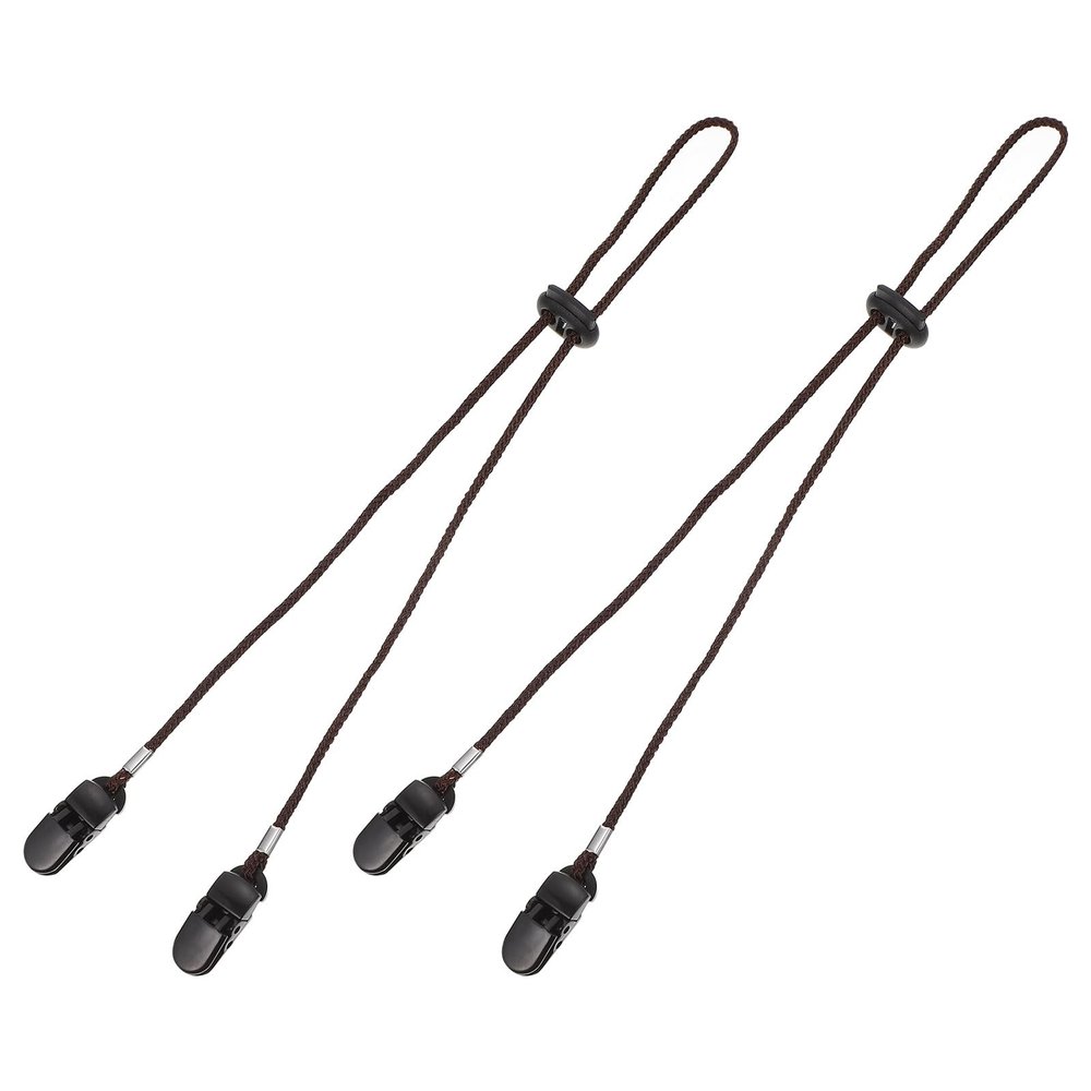 Healifty Adjustable Caps Strap Anti-lost Hat Clips 2pcs Brown Outdoor Travel Hat Retainer for Men Cycling Hiking