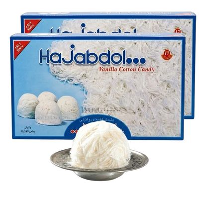 Anjoman Hajabdollah Vanilla Cotton Candy Premium Pashmak | Authentic Hand-Pulled Floss | Soft Melt-in-the-Mouth Dessert | Sweet Treat Gift Tub 350g (Pack of 2)
