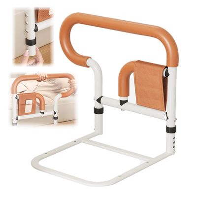 Bed Rail for Elderly and Disabled Beds, Stable and Firm for Elderly and Disabled Beds, Assistive Products with 2 Armrests and Storage Bag, Safe and Stable, Suitable for Pregnant Women, Elderly, etc