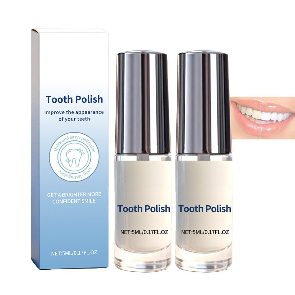 Tooth Polish, Cosmetic Teeth Whitening Liquid, Teeth Whitening Essence, Natural Gentle Whitening Teeth Care, Easy to Use (2pcs)