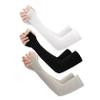 Alipis 3 Pairs Uv-Blocking Ice Silk Sun Protection Arm Sleeves with Thumb for Men and Women, Lightweight Cooling Forearm Guards in Black, Grey, and White for Outdoor Activities view 1