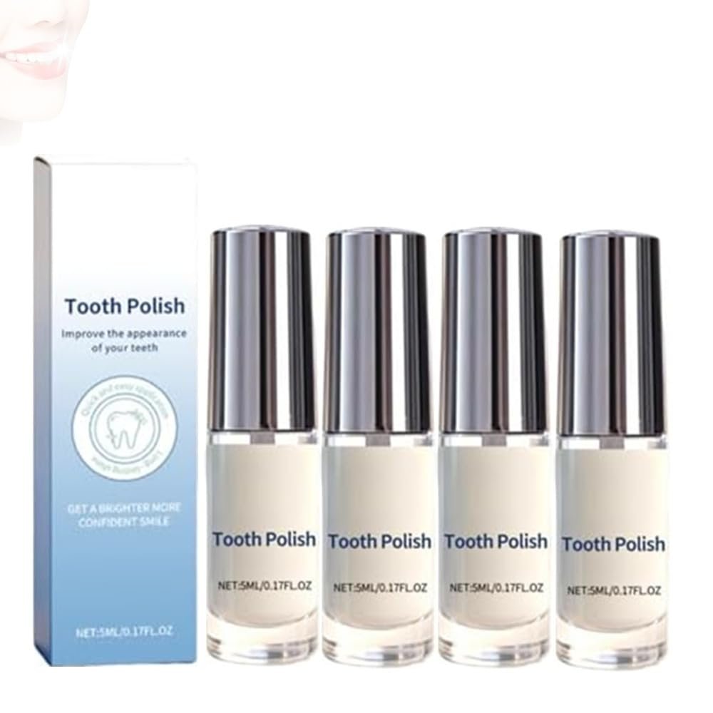 Miraloud Tooth Polish, White Tooth Paint, Natural Teeth Whitening Paint, Gentle Whitening Teeth Care, Easy to Use (4PCS)