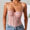 Sexy Lingerie for Women Sets Naughty Lace Bodysuit Halter Neck Teddy with Thigh Cuffs Big Bownot Bridal Nightdress Cutout Wasit Mesh Slim Bodycon Date Night Valentine's Day Clubwear Red view 3