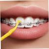 50Pcs Interdental Brushes L-Shaped Interdental Brushes Between Teeth Soft 5 Different Sizes Braces Brush with Short Handle for Dental Care Braces Brush view 3