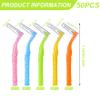 50Pcs Interdental Brushes L-Shaped Interdental Brushes Between Teeth Soft 5 Different Sizes Braces Brush with Short Handle for Dental Care Braces Brush view 4