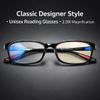 CAYLEKI Black Square Frame Reading Glasses with Blue Light Filtering - Unisex Rectangular Readers for Men & Women, Scratch Resistant Lenses, Lightweight Plastic Frames view 2