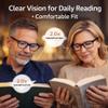 CAYLEKI Black Square Frame Reading Glasses with Blue Light Filtering - Unisex Rectangular Readers for Men & Women, Scratch Resistant Lenses, Lightweight Plastic Frames view 3