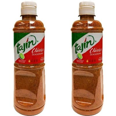 2xTajin Chilli & Lime Seasoning 400g, Chilli, Lime & Sea Salt Blend for Fruits, Snacks, Cooking and Drinks