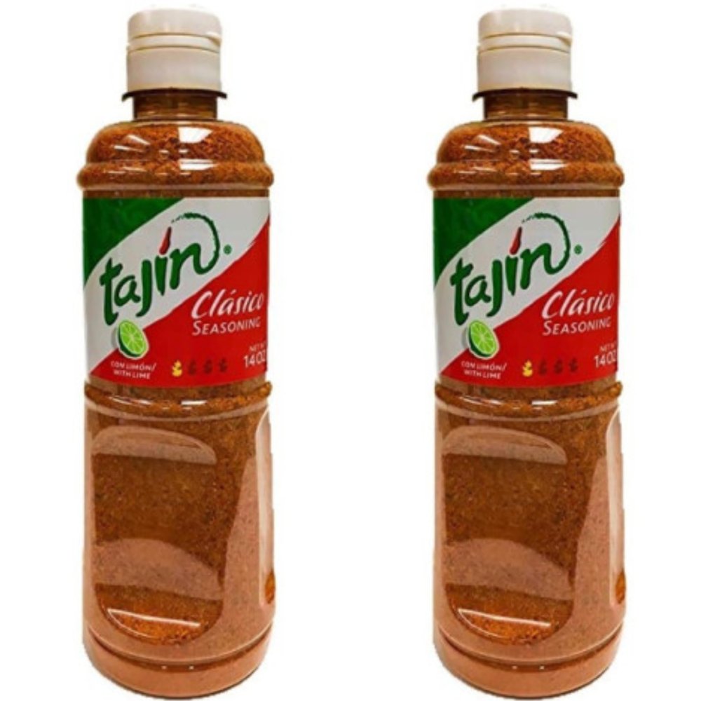 2xTajin Chilli & Lime Seasoning 400g, Chilli, Lime & Sea Salt Blend for Fruits, Snacks, Cooking and Drinks