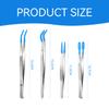 4 Pieces of Blue Dip Plastic Tweezers, Non-Slip Precision Clips, Coin and Stamp Clamping Tools, Suitable for Handmade Jewelry Making, Pet Feeding and Other Scenes. view 2
