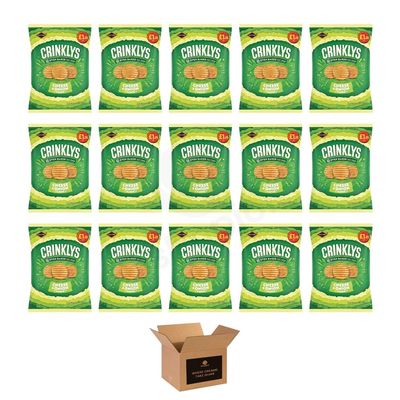 Shopior Mini Crinklys Cheese Grab Bag - Crunchy Biscuits, Classic British, Lunchbox Snacks, Party Food, Oven Baked Cheesy Crackers (Jacob's Mini Crinklys Cheese & Onion - 90g x 15Pack)