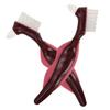SEWACC 2Pcs Double-Head Hard Bristle Denture Brush for False Teeth Cleaning, Portable Plaque Remover Toothbrush Suitable for Partial Dentures and Soaking Care view 1