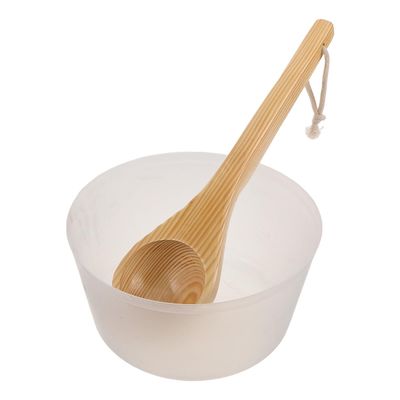 DECOMELODY Sauna Foot Bath Tub Plastic Liner Insert for Barrel Reusable Spa Bucket Liner Wooden Water Ladle for Home Bathroom Spa