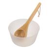 DECOMELODY Sauna Foot Bath Tub Plastic Liner Insert for Barrel Reusable Spa Bucket Liner Wooden Water Ladle for Home Bathroom Spa view 1
