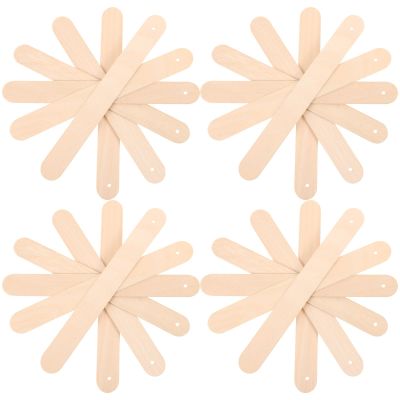 BAZEITFLOW 50pcs Wooden Sticks Blank Craft Sticks for DIY Crafts Wide Ice Cream for Making Ice Pops and Small Lollipop