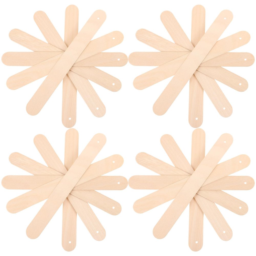 BAZEITFLOW 50pcs Wooden Sticks Blank Craft Sticks for DIY Crafts Wide Ice Cream for Making Ice Pops and Small Lollipop