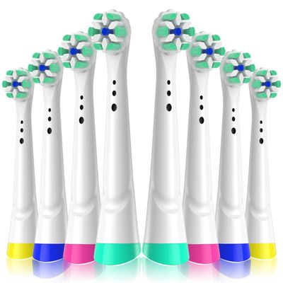 8PCS iO Replacement Heads Compatible with Oral b iO 2/3/4/5/6/7/8/9/10 Series Electric Toothbrushes, Medium Softness, Sensitive Gums Care, White