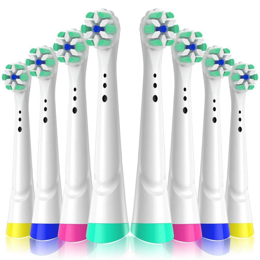 8PCS iO Replacement Heads Compatible with Oral b iO 2/3/4/5/6/7/8/9/10 Series Electric Toothbrushes, Medium Softness, Sensitive Gums Care, White