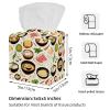 2 pack shrimp tofu ginger bok choy (2) Tissue Box Cover Leather Facial Tissue Dispenser Box Holder for Dresser Bathroom Decorative view 3