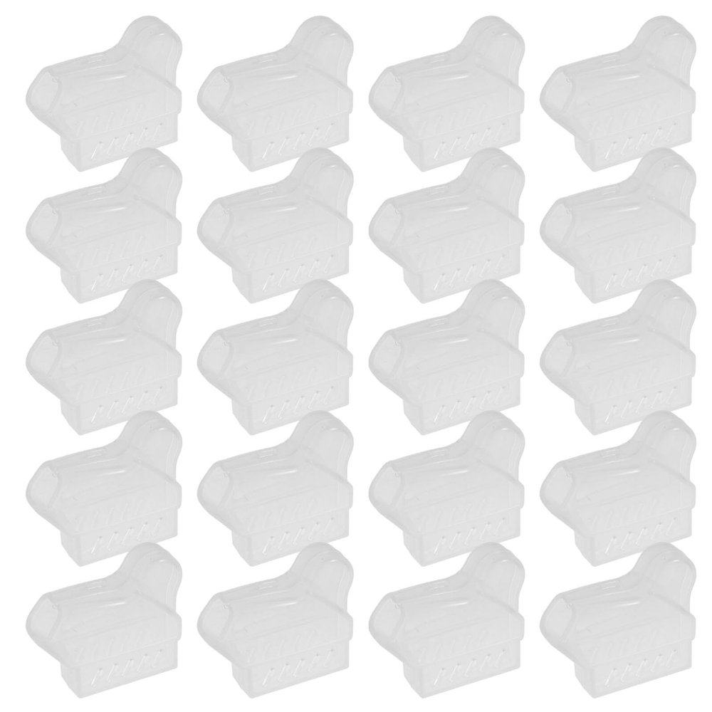 BAZEITFLOW 20Pcs Denture Brush Protector Covers, Portable Plastic Toothbrush Caps for Travel and Storage, Dustproof Compact Toothbrush Covers for False Teeth Care
