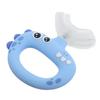 ARTSEWPLY U-Shaped Silicone Toothbrush for 0-3 Years with Extra Soft Bristles, Blue Dinosaur Design, Whole Mouth Training Brush for Preschool view 1