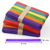 100 Pcs Popsicle Sticks for Crafts Colored Wooden Craft Sticks Large Ice Cream Sticks Rainbow DIY Art Supplies view 2