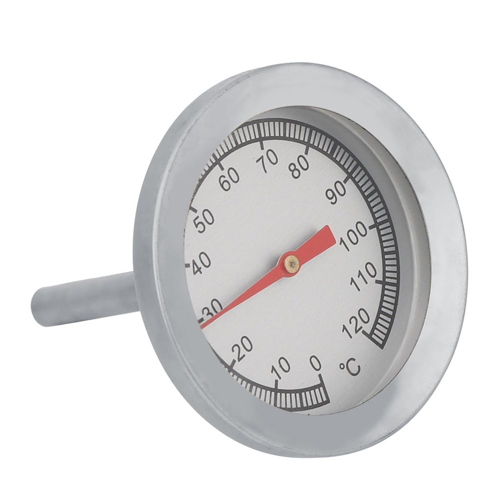 Dioche BBQ Pizza Grill Thermometer Stainless Steel Temperature 0 120 for Barbecue Cooking Smoker Oven Accurate Easy Install Durable Cooking Tool