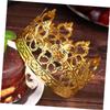 TOMETURE 4pcs Golden Crown Cake Decorations Mini Crown Cake Toppers Iron Material Easy to Carry Elegant Design for Parties and Receptions view 4