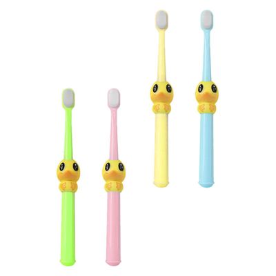 TOKIDNY 4Pcs Soft Bristle Toothbrush Set for Ages 2-10, Cartoon Animal Design, Manual Toothbrushes for Boys and Oral Care