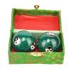 2 Pcs Baoding Balls Chinese Health Exercise Stress Balls, Meditation Massage Handball with Box Hand Exercise Ball for Men Women Stress Relieve and Finger Exercises(Color:Green Tai Ji) view 1